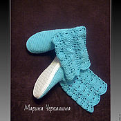 Autumn boots Areona - color: ultramarine. Boots knitted