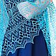  Openwork Linen Shawl Summer Turquoise Shawl. Shawls. Yuliya Chernova. Online shopping on My Livemaster.  Фото №2