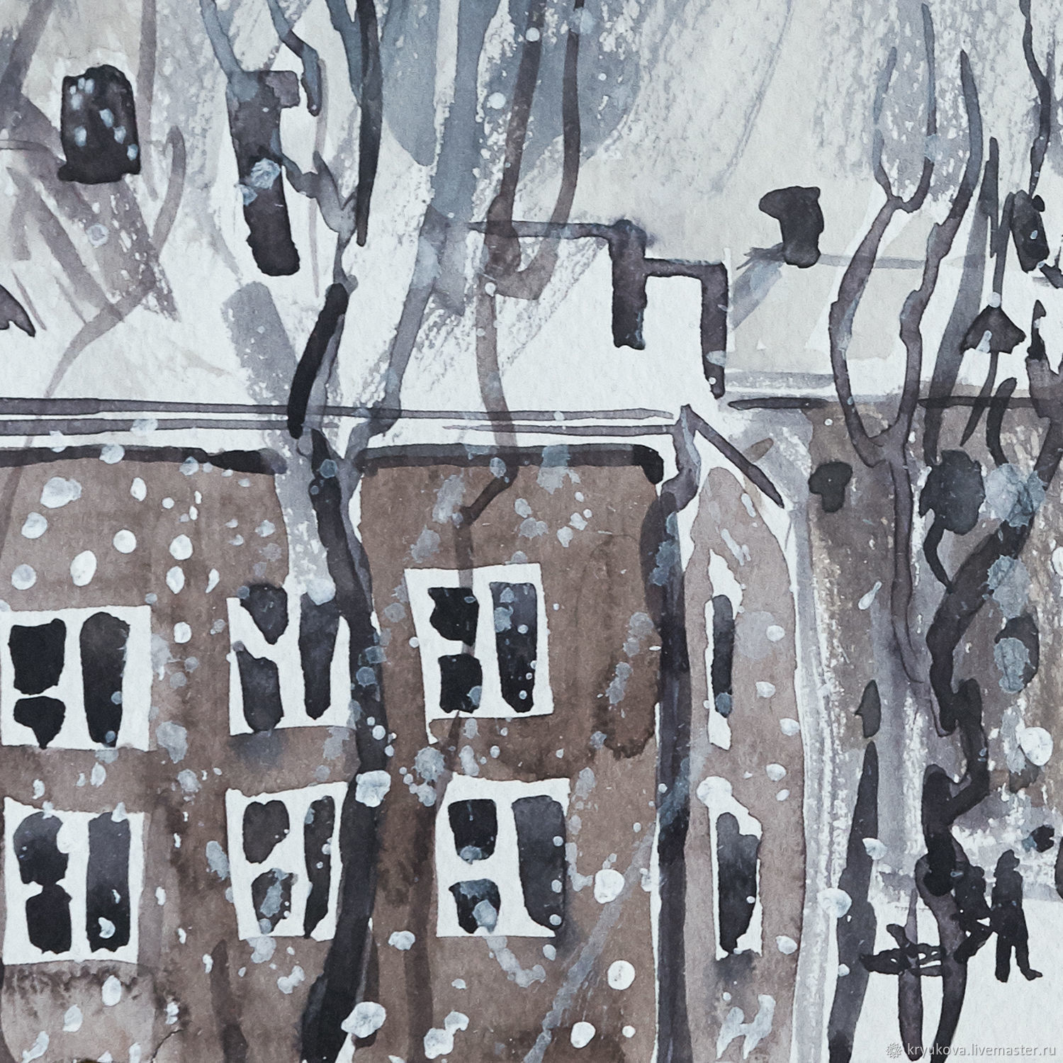 Раскраска Зимний город: распечатать бесплатно, скачать