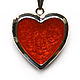Медальон Сердце малиновый цвет, Медальон, Суботица,  Фото №1