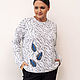 Longsleeve with embroidery leaf with blue base. Longslives. natali. Online shopping on My Livemaster.  Фото №2