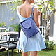 Ultramarine Python skin backpack bag. Classic Bag. exotiqpython. Online shopping on My Livemaster.  Фото №2