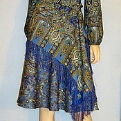 Блуза льняная ( синяя)