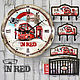 Часы и крючки Лондон в красном, Часы классические, Тверь,  Фото №1