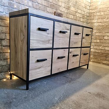 Комод с ящиками в стиле лофт, массив дуба. EasyLOFT - мебель лофт по вашим размерам. Мебель ручной работы - Ярмарка Мастеров Мебель ручной работы. Ярмарка Мастеров - ручная работа Комод с ящиками в стиле лофт, массив дуба. Handmade.