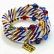 Handmade jewelry. Bracelet multi-row beaded Marine harness beaded. Jewelry from Gold fish. Fair Masters
