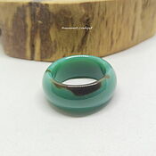 Украшения handmade. Livemaster - original item 18.5 r-r Ring green tinted agate (ZTA1859). Handmade.