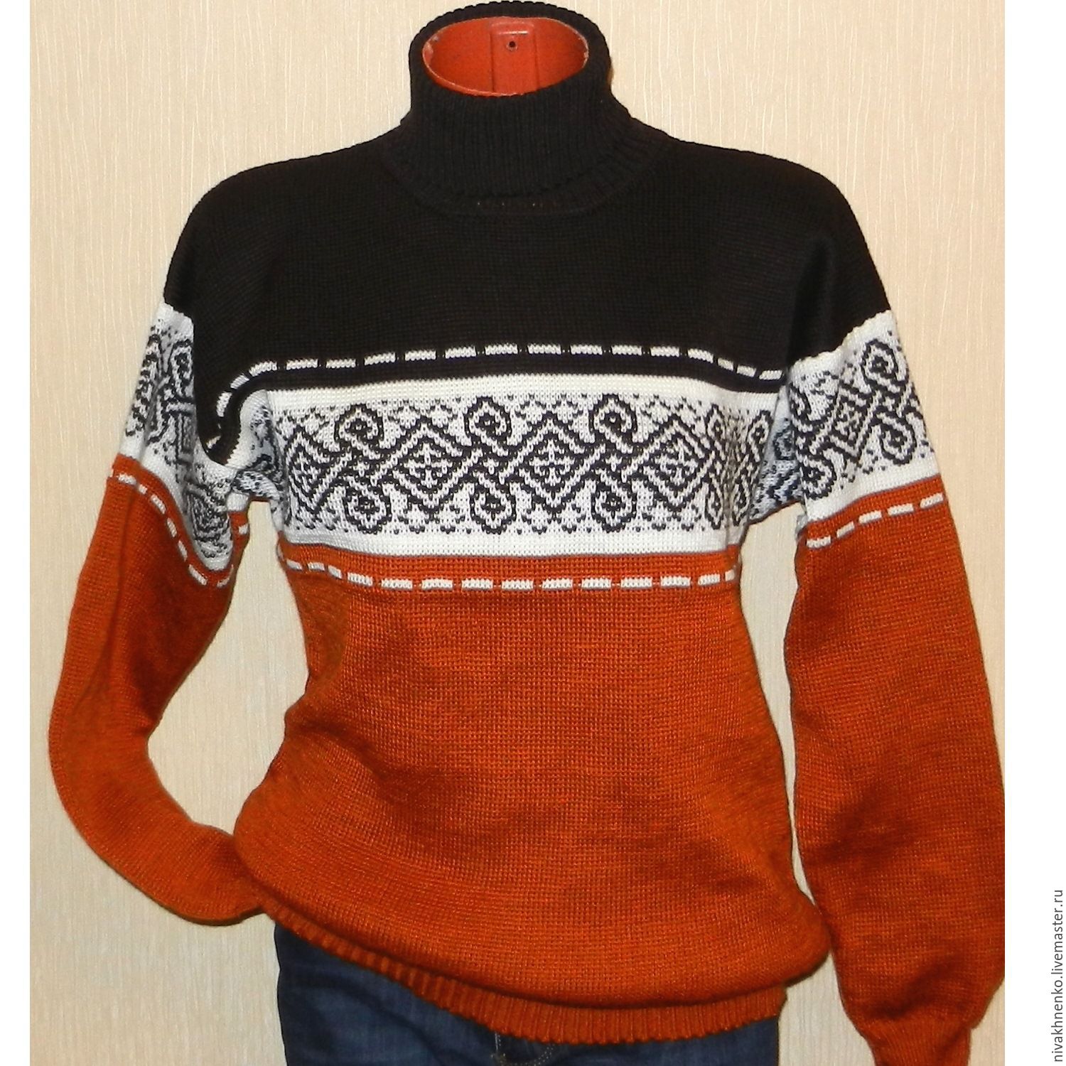 Sweater with Celtic amulet ornament knitted Vintage, Mens sweaters, Moscow,  Фото №1