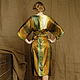 Order Dress silk satin summer bog print brown mustard. Voielle. Livemaster. . Dresses Фото №3