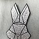 Брошь заяц геометрический. Брошь-булавка. Clay rabbit. Украшения ручной работы. Ярмарка Мастеров.  Фото №5