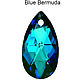 Подвеска, кристалл K9 с бейлом, 22х16 мм Blue Bermuda, Кристаллы, Москва,  Фото №1