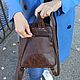  Brown Leather Backpack for Women Tracy Mod. R29p-622. Backpacks. Natalia Kalinovskaya. My Livemaster. Фото №5