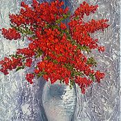 Картины и панно handmade. Livemaster - original item Painting A bright bouquet in a vase. Oil on canvas. Handmade.