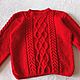 Order  Red knitted children's jumper for 5 years. Knit for you (Irina). Livemaster. . Sweaters and jumpers Фото №3