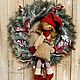 Wreaths. Christmas decor. Kazan.Christmas elf Christmas wreaths. Christmas wreath. Vintage wreath on the door AlbinaToys wreath
