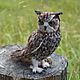 The horned owl or the eagle owl. Felted toy. the sculpture is made of wool. Felted Toy. Natalya Gorshkova Cute toys felting. Online shopping on My Livemaster.  Фото №2