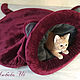 Couch - sleeping bag for a cat 'Kitty' burgundy. Lodge. lyubov-iv (lyubov-iv). My Livemaster. Фото №4