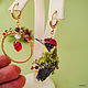 Asymmetric earrings 'Green Woodpecker'. Earrings. Coffeelena. My Livemaster. Фото №4