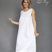 Одежда handmade. Livemaster - original item Cotton Flower nightgown made of Italian cambric white. Handmade.