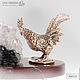 Bronze Cock with Geode agate with amethyst drosou on marble. Stones. Miner premium - Ltd Moscow (mineralpremium). My Livemaster. Фото №4