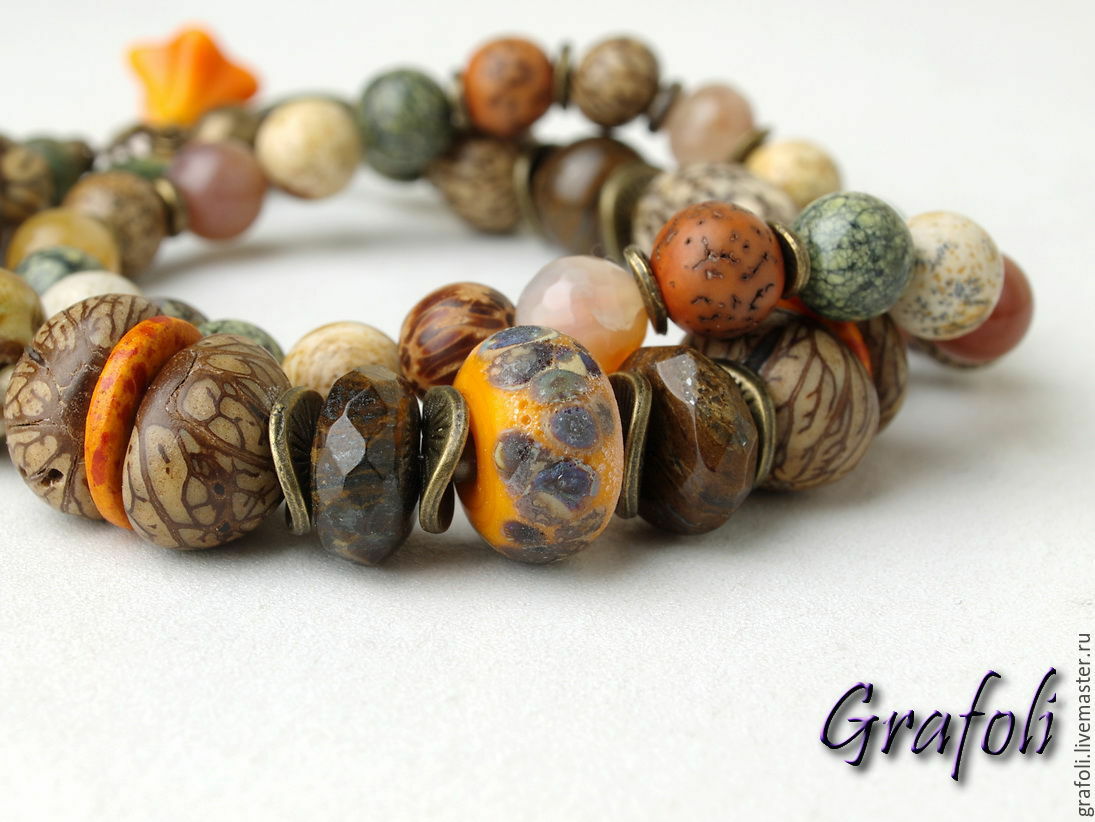 Bracelet made from natural materials, Bead bracelet, Moscow,  Фото №1