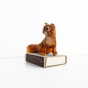Miniature toys: Brown cat for Dollhouse