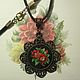 Pendant with embroidery 'Poppies'. Pendants. Anna's pretty things (flowertenderann). My Livemaster. Фото №4