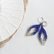 Украшения handmade. Livemaster - original item Classic Leaf Earrings Blue Silver Gradient. Handmade.