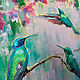 Order Oil painting 'Flower birds', 50-50 cm. Zhanne Shepetova. Livemaster. . Pictures Фото №3