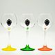Set of three 'BAROQUE' glasses on legs of colored glass. Name souvenirs. Souvenirs for hunters and fishermen. Online shopping on My Livemaster.  Фото №2