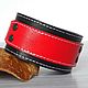 Black Red White Leather Wristband, Leather Bracelet. Hard bracelet. Made In Rainbow. Online shopping on My Livemaster.  Фото №2