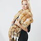 Fox fur stole with tail in red. Wraps. Forestfox. Family Fur Atelier. Online shopping on My Livemaster.  Фото №2