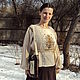 Блузка  "Древо жизни" с кружевом  бежевая. Блузки. СЛАВный стиль от Заряны и Анны. Интернет-магазин Ярмарка Мастеров.  Фото №2