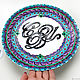 Decorative plate with a name monogram - calligraphy hand-painted. Plates. Art by Tanya Shest. Online shopping on My Livemaster.  Фото №2