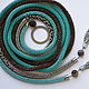 Thin belt beaded rope with agate turquoise brown. Belt. gershman. My Livemaster. Фото №6