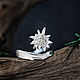 Edelweiss, dimensionless ring in sterling silver, Phalanx ring, Tver,  Фото №1