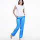 Order Classic straight trousers made of sky blue linen. etnoart. Livemaster. . Pants Фото №3