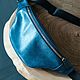 Banana Belt Leather Bag (Simplified). Blue, Waist Bag, St. Petersburg,  Фото №1