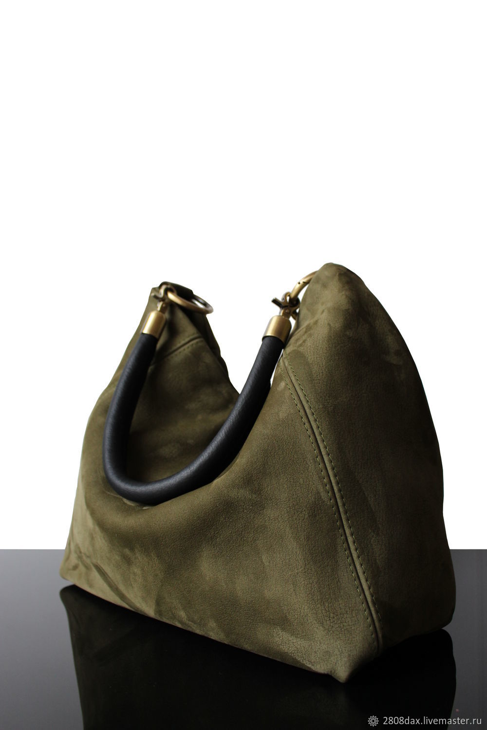 olive green suede handbag