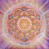 Картины и панно handmade. Livemaster - original item Mandala on canvas with gems. Handmade.