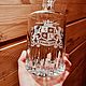 Хрустальный штоф для виски с 3D гравировкой. Графины. GLASS-DECO. Ярмарка Мастеров.  Фото №4