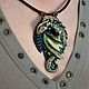 Green Dragon necklace made of polymer clay. Necklace. MathomsCrafts (vsyakovina). My Livemaster. Фото №5