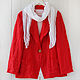Order Jacket with open edges made of red linen. etnoart. Livemaster. . Jackets Фото №3