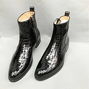 Обувь ручной работы handmade. Livemaster - original item Zippered ankle boots made of genuine crocodile leather.. Handmade.
