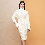 Одежда handmade. Livemaster - original item White winter dress with long sleeves. Handmade.