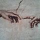 Vintage tapestry Michelangelo ' the Creation of Adam.'America. Vintage paintings. bradbury. My Livemaster. Фото №6