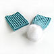 Order Women's knitted hat and Snood' Points ' mint azure white. klukvaknit. Livemaster. . Headwear Sets Фото №3