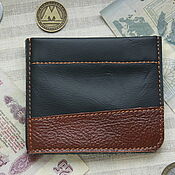Кожаный кошелёк с монетницей и кармашком для карт