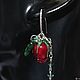 Earrings with Burgundy rose buds lampwork. Earrings. lawanda. Online shopping on My Livemaster.  Фото №2