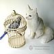Заказать Кот Ромашка / валяный из шерсти белый котик / Cat white. Шерстяной Зоопарк Наталья Львова. Ярмарка Мастеров. . Войлочная игрушка Фото №3